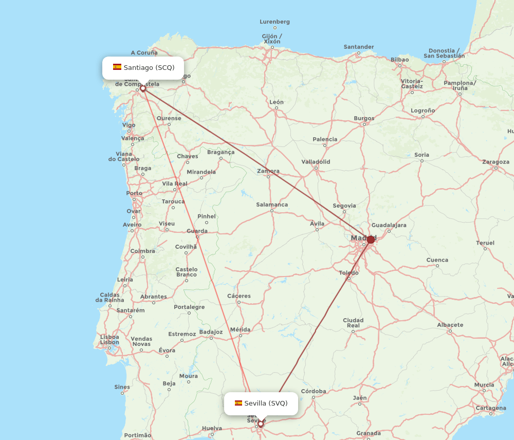 SCQ-SVQ flight routes