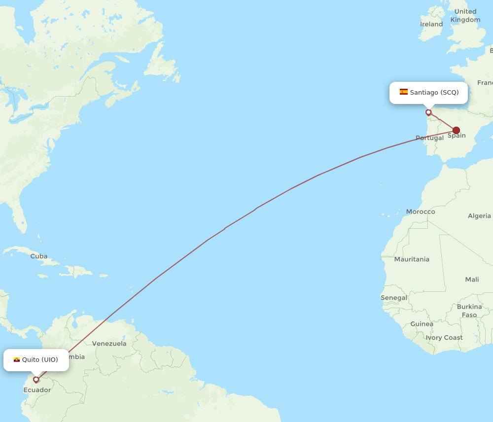 SCQ-UIO flight routes
