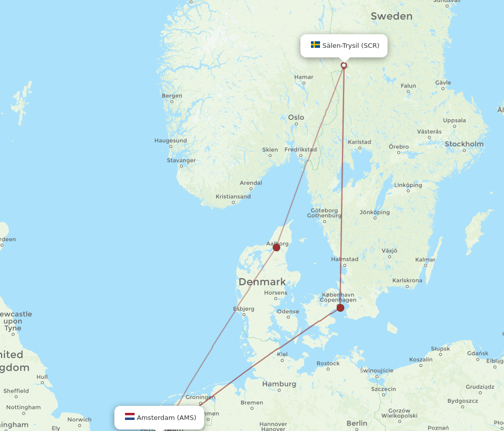 SCR-AMS flight routes