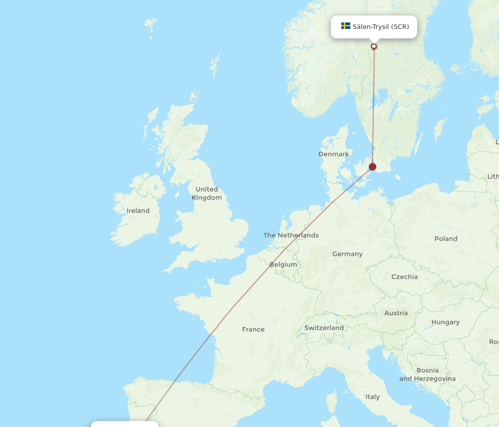 SCR to LIS flights and routes map