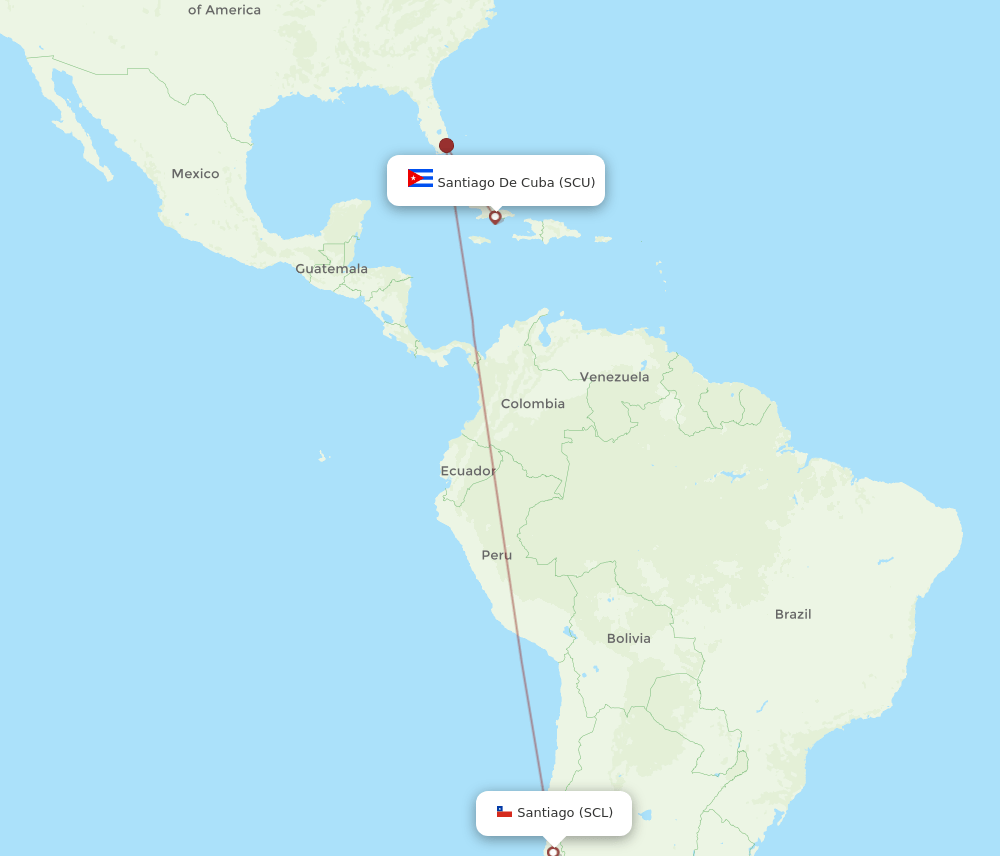 SCU-SCL flight routes