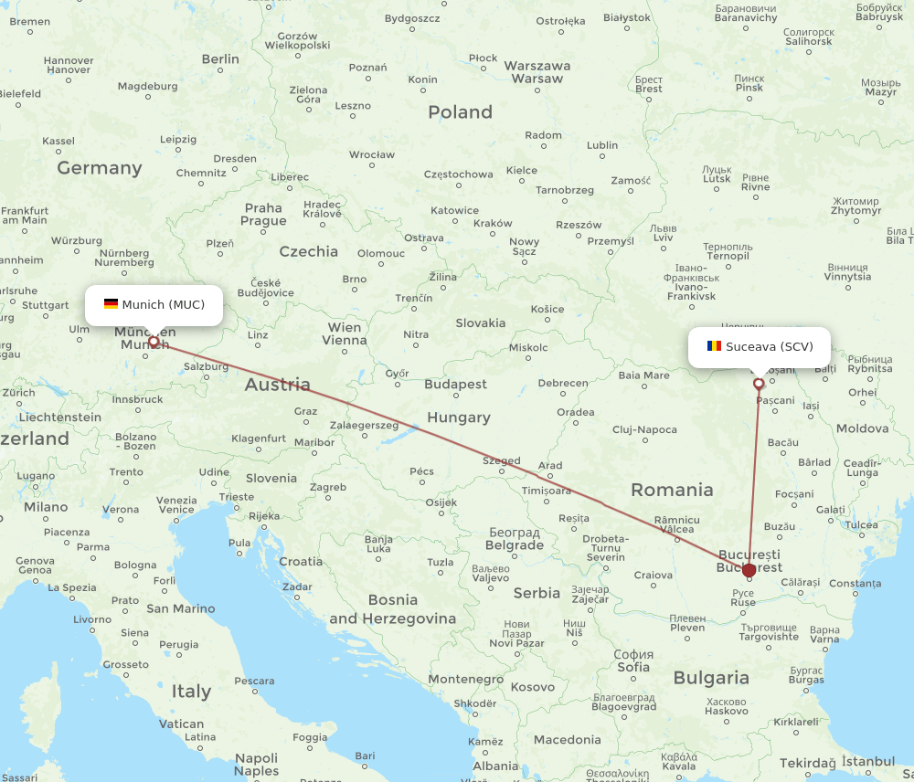 SCV-MUC flight routes