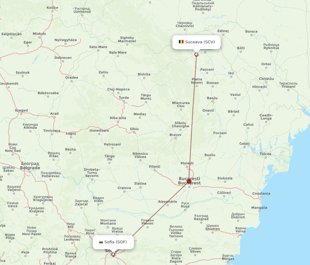SCV-SOF flight routes