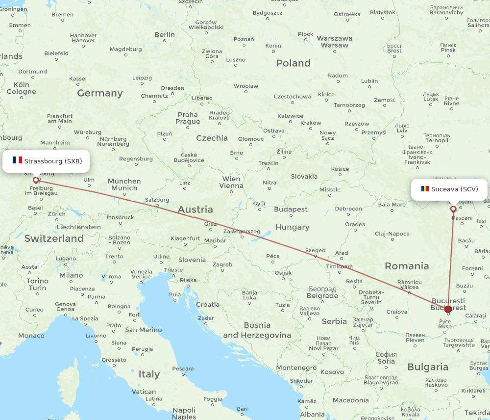 SCV-SXB flight routes