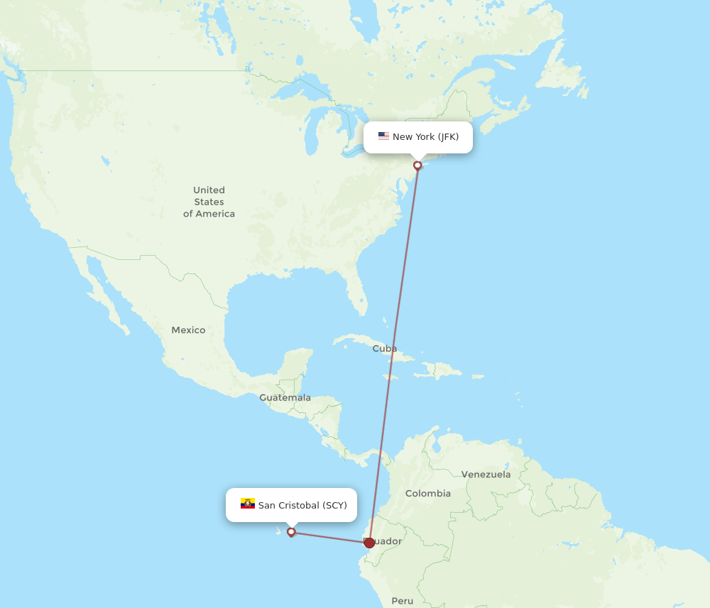 SCY-JFK flight routes