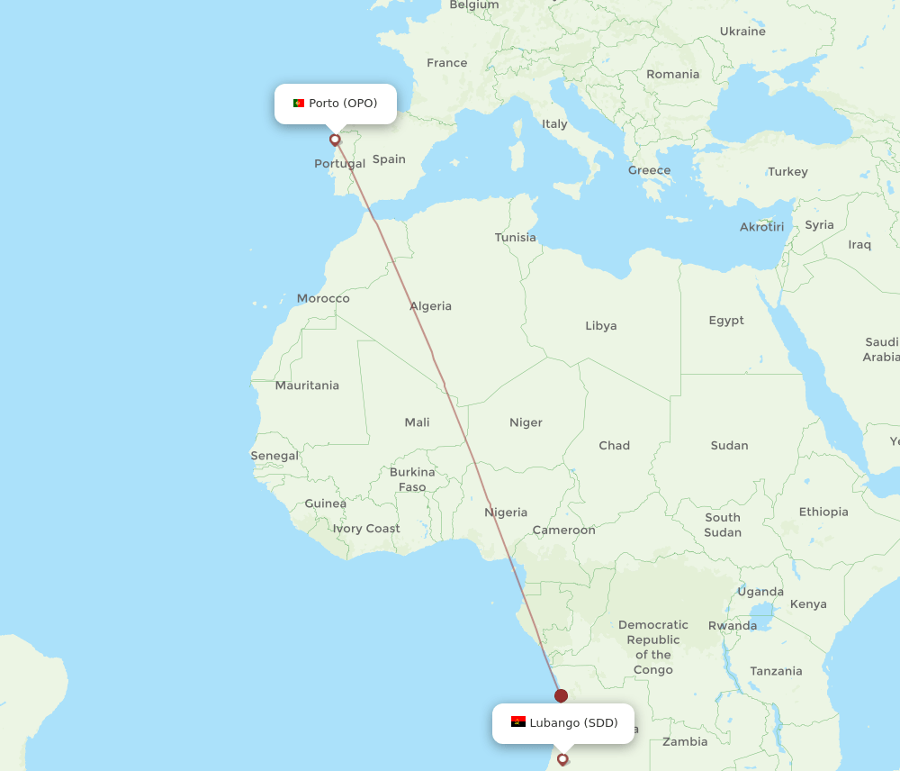 SDD-OPO flight routes