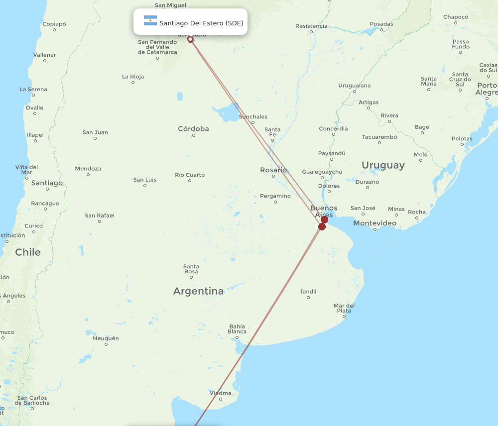 PMY to SDE flights and routes map
