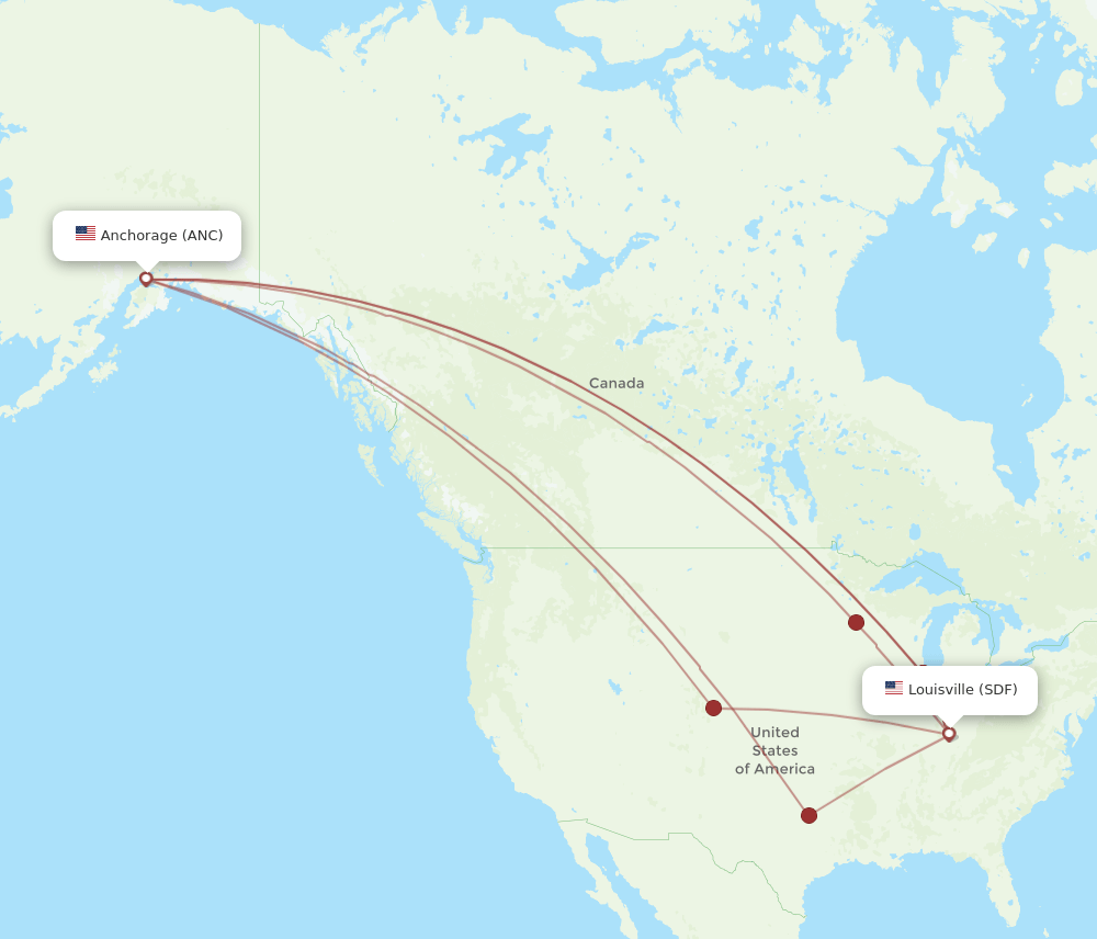 SDF-ANC flight routes