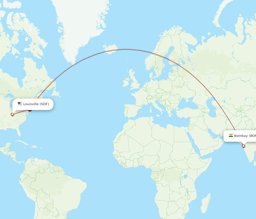 SDF-BOM flight routes