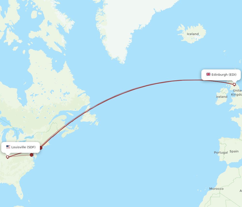 SDF-EDI flight routes