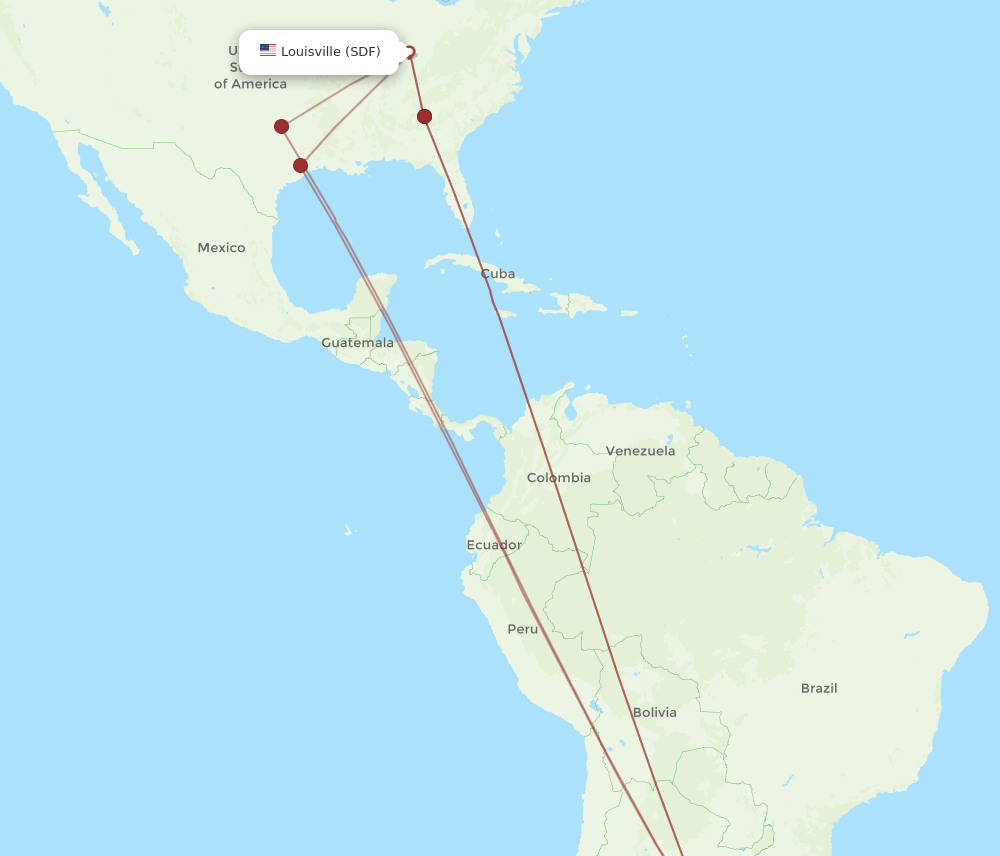 SDF-EZE flight routes