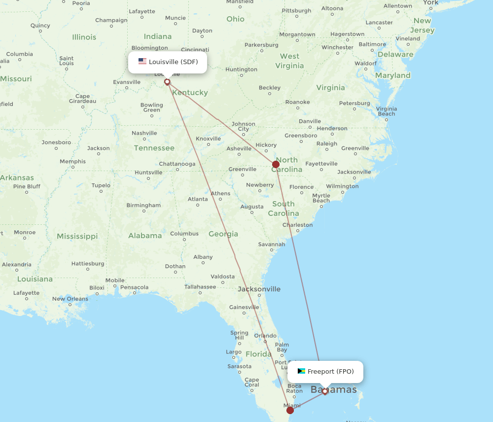 SDF-FPO flight routes