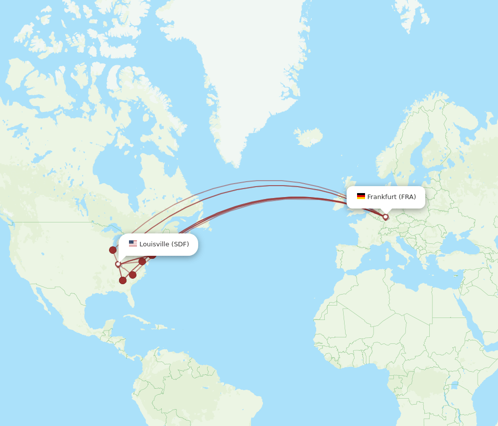 SDF-FRA flight routes