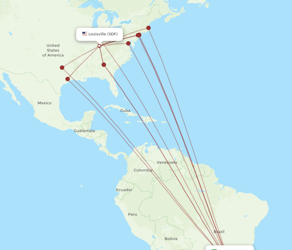 SDF-GRU flight routes