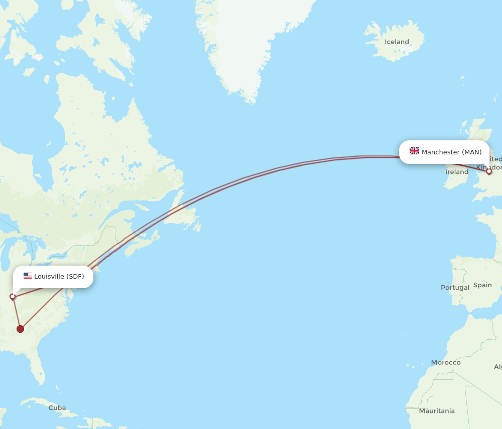 SDF-MAN flight routes