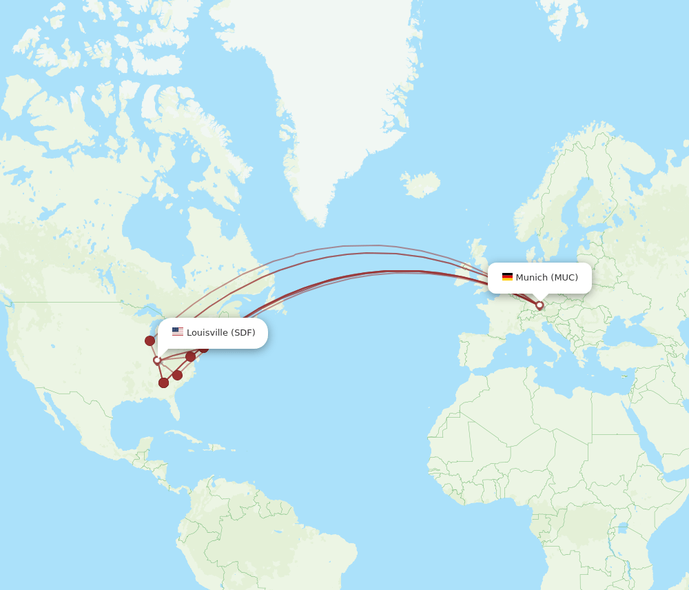 SDF-MUC flight routes