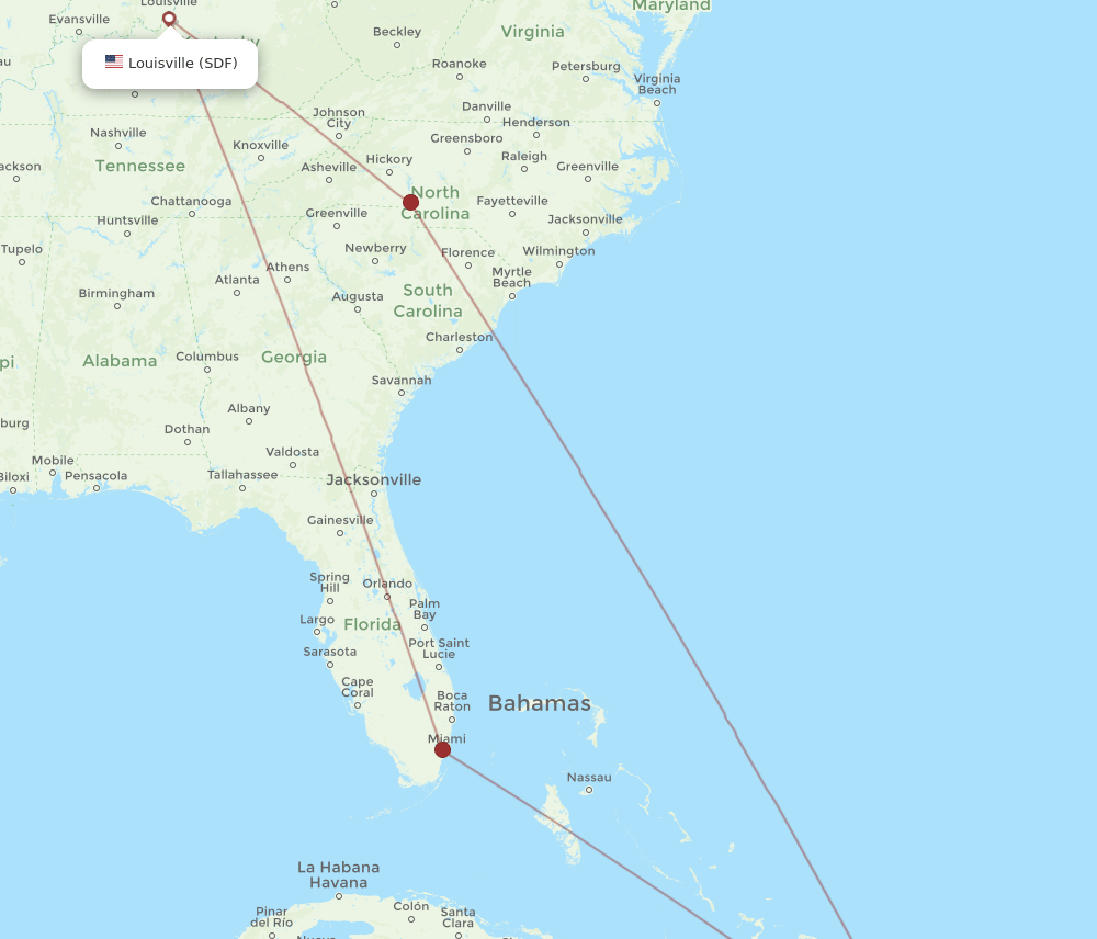 SDF-POP flight routes