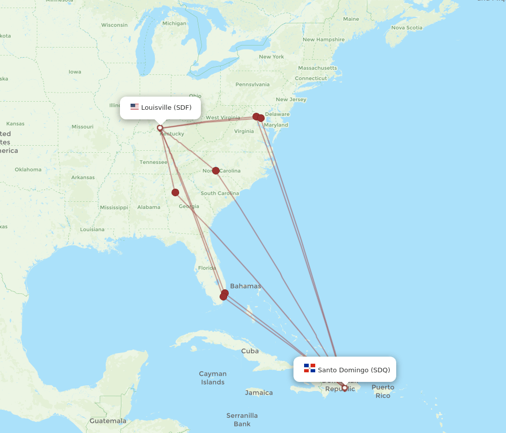 SDF-SDQ flight routes