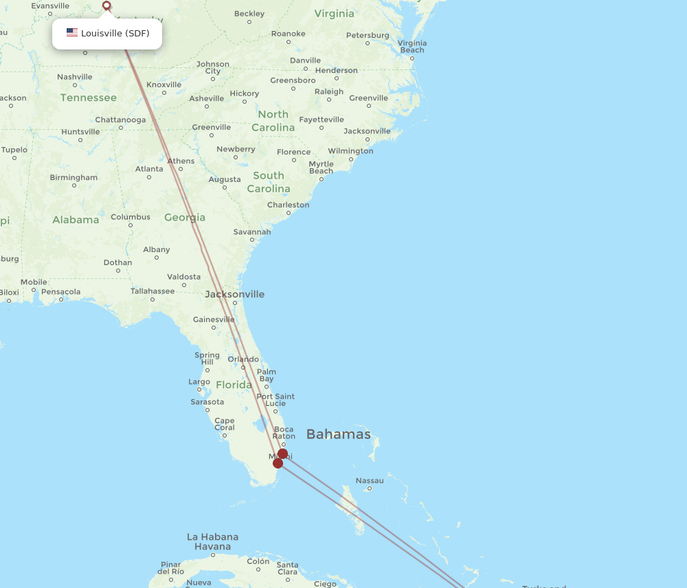 SDF-STI flight routes