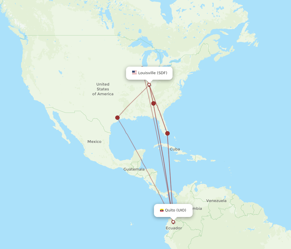 SDF-UIO flight routes
