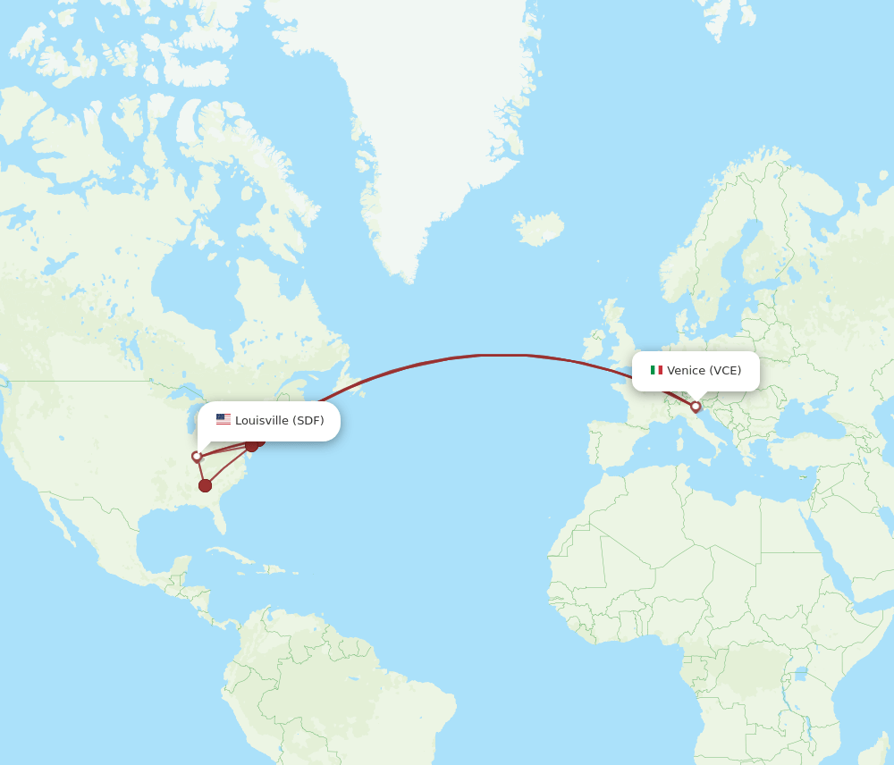 SDF-VCE flight routes