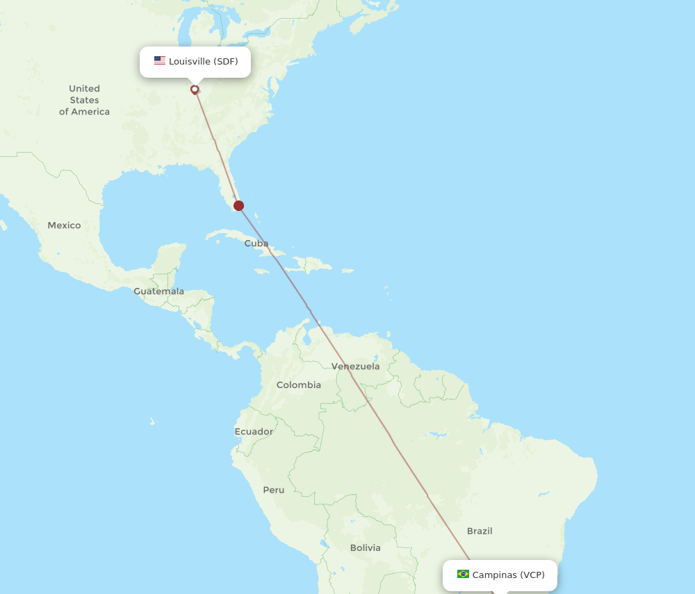 SDF to VCP flights and routes map
