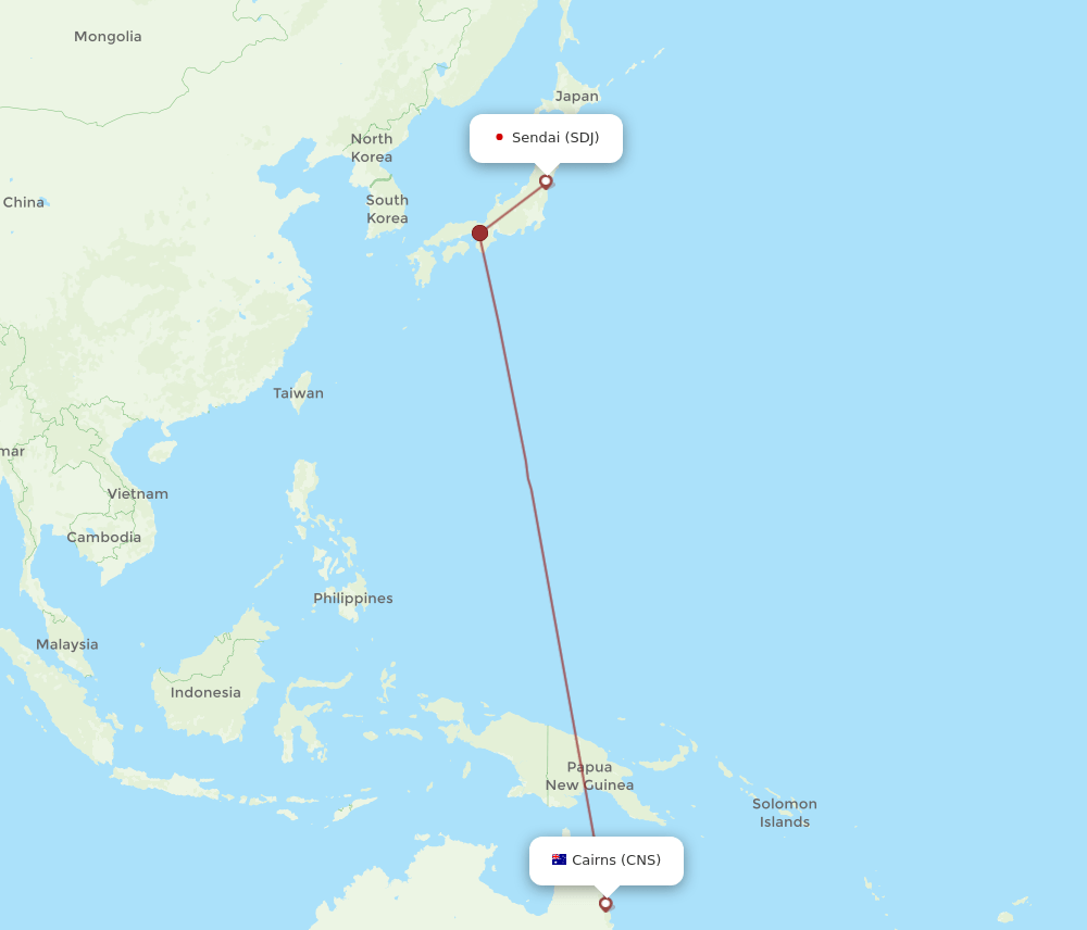 SDJ-CNS flight routes