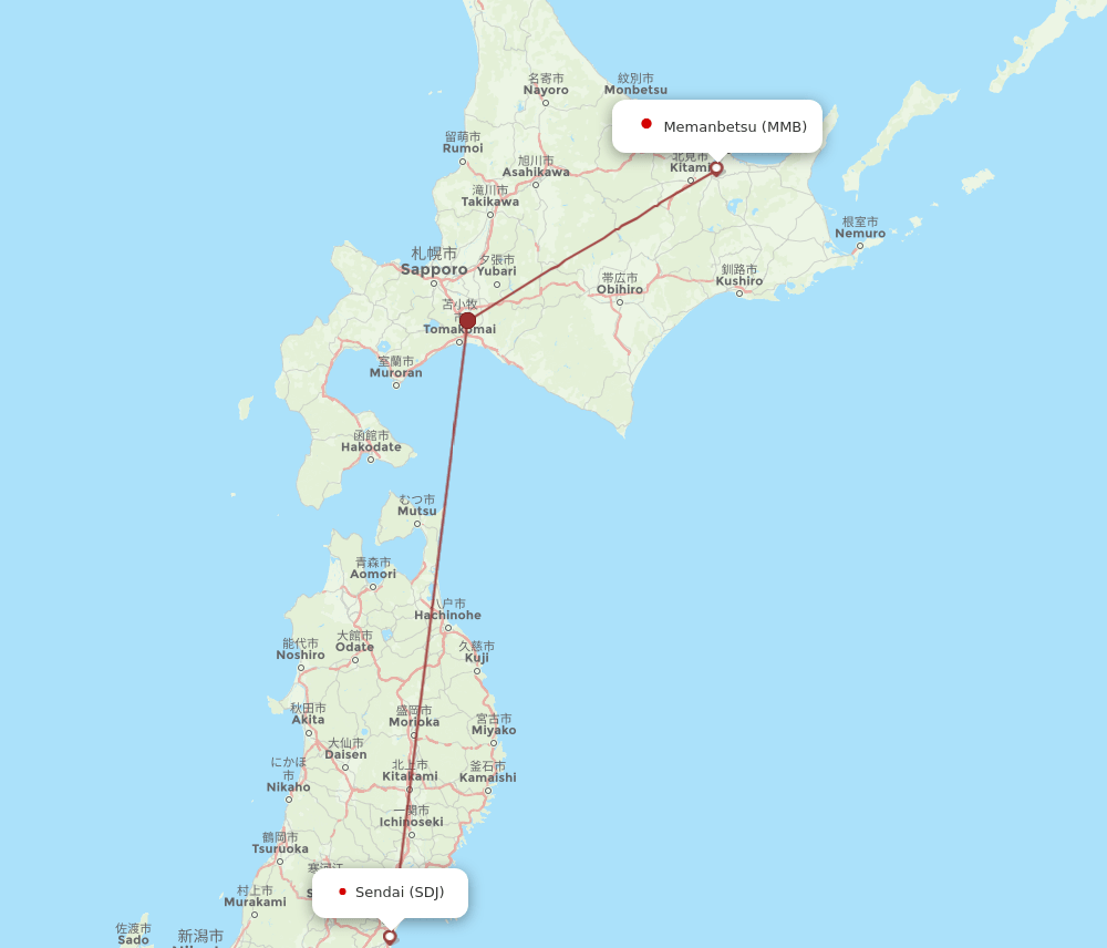 SDJ-MMB flight routes