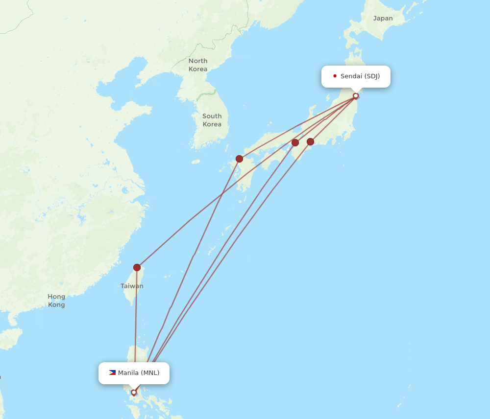 SDJ-MNL flight routes