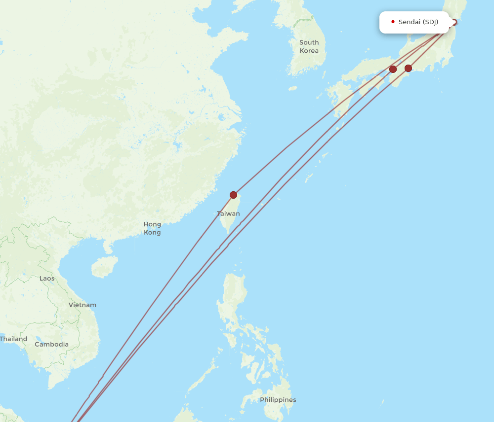 SDJ to SIN flights and routes map