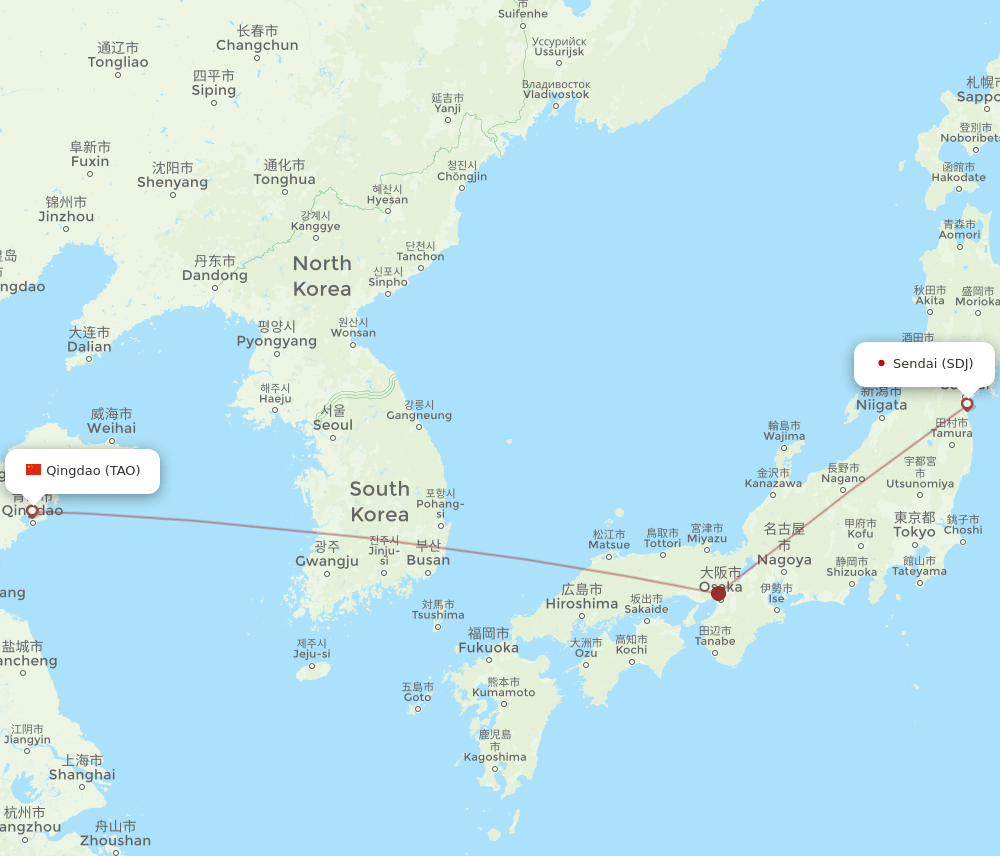 SDJ-TAO flight routes