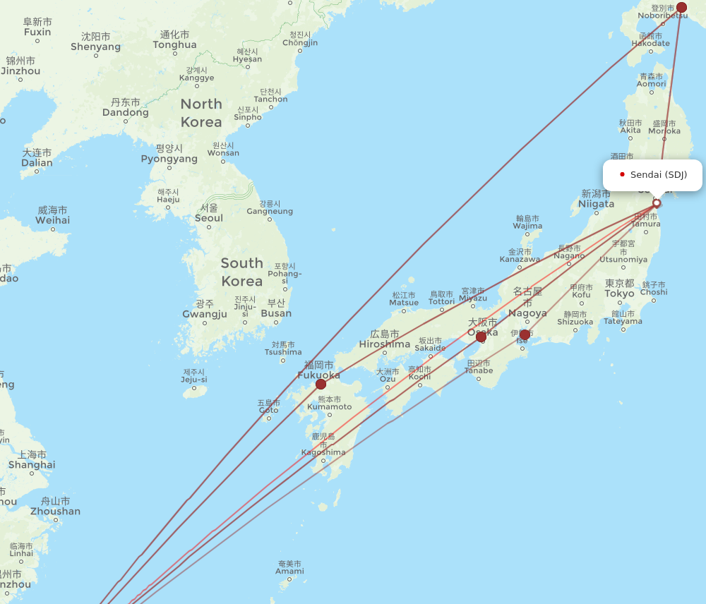 SDJ to TPE flights and routes map
