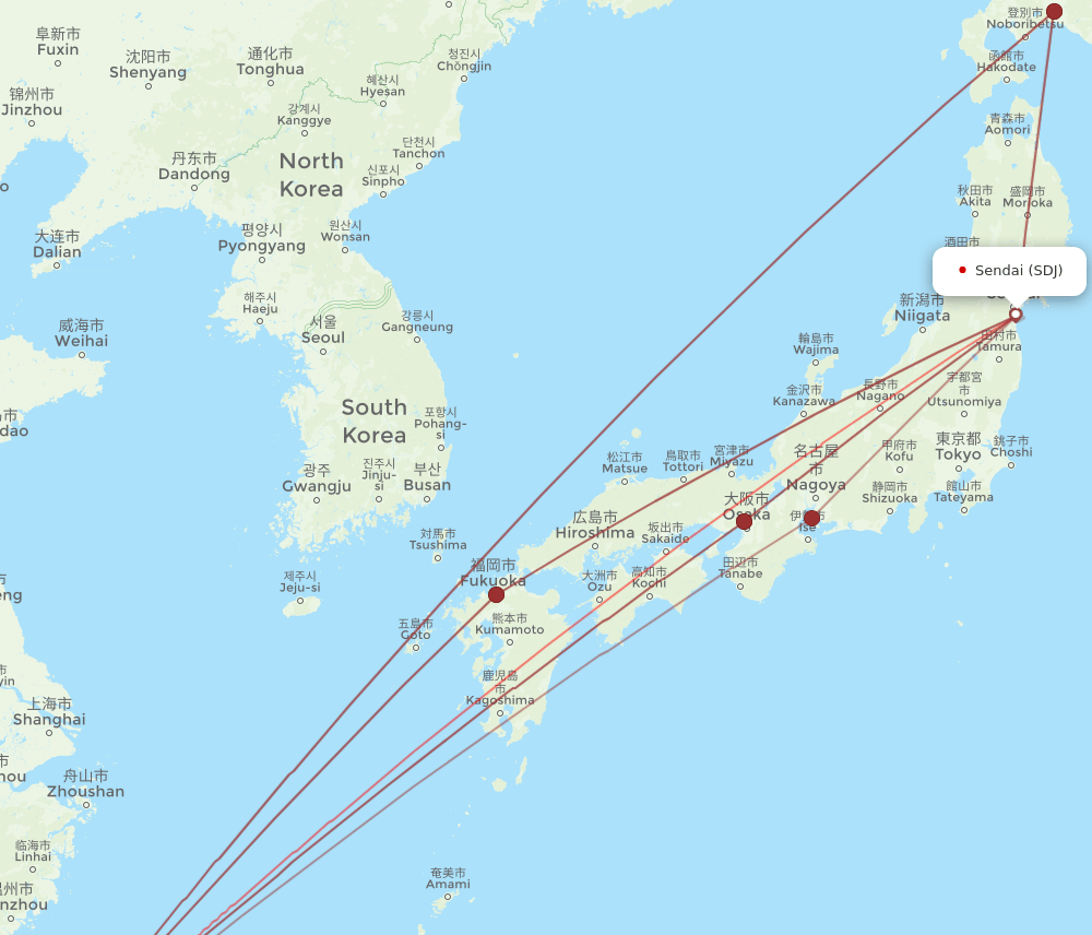 SDJ-TPE flight routes