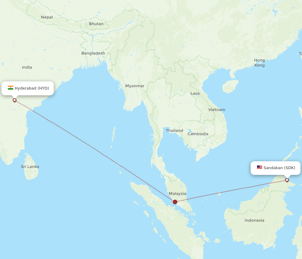 SDK-HYD flight routes
