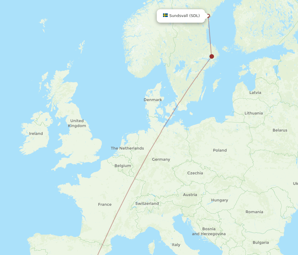 SDL-ALC flight routes