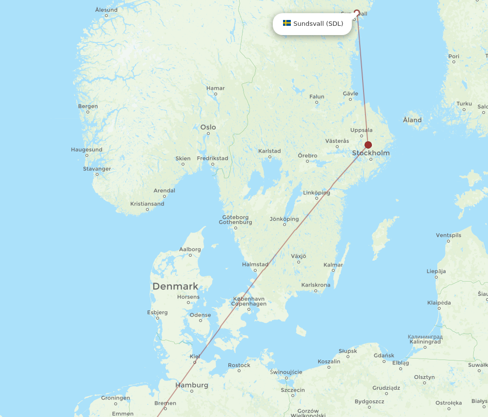 SDL to DUS flights and routes map