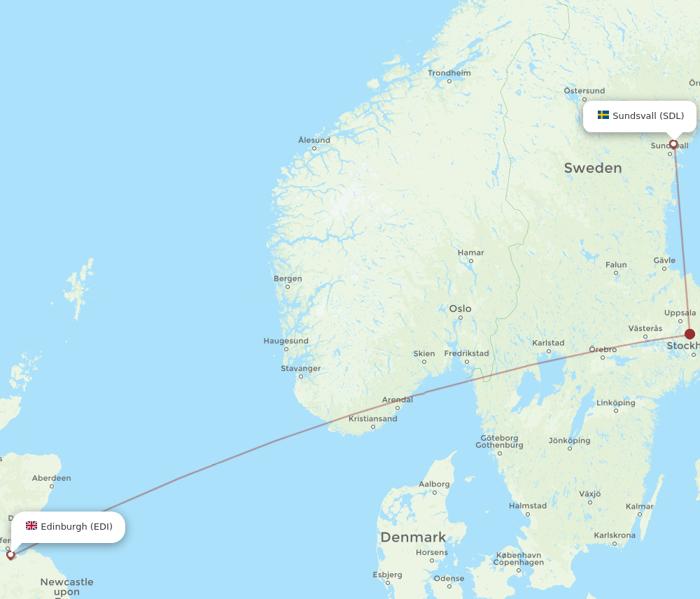 SDL-EDI flight routes