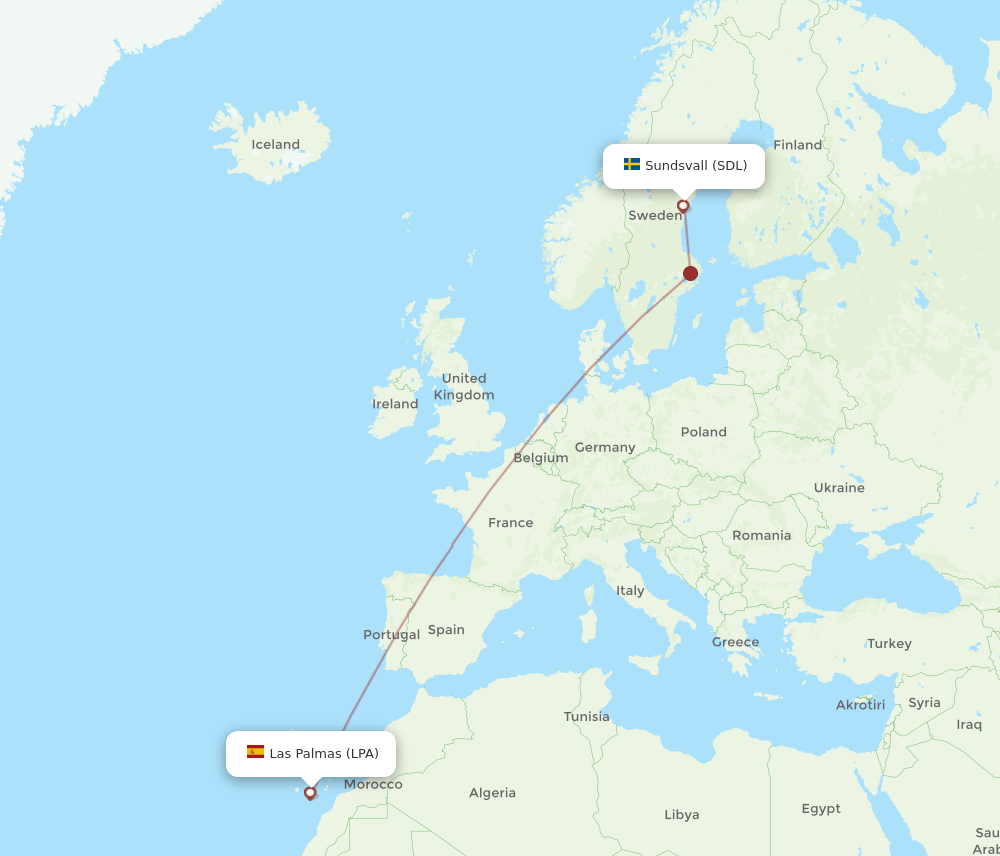 SDL-LPA flight routes