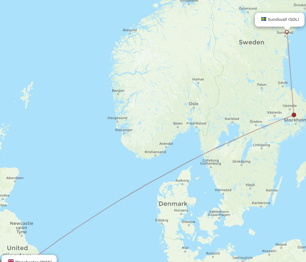 SDL-MAN flight routes