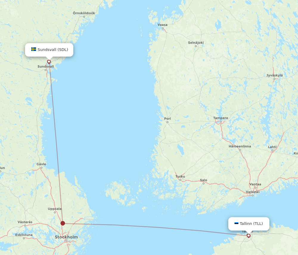 SDL-TLL flight routes