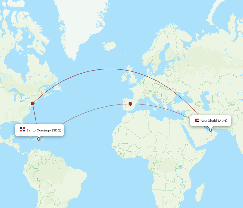 SDQ-AUH flight routes