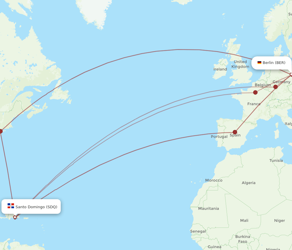 SDQ-BER flight routes