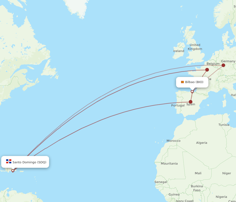 SDQ-BIO flight routes