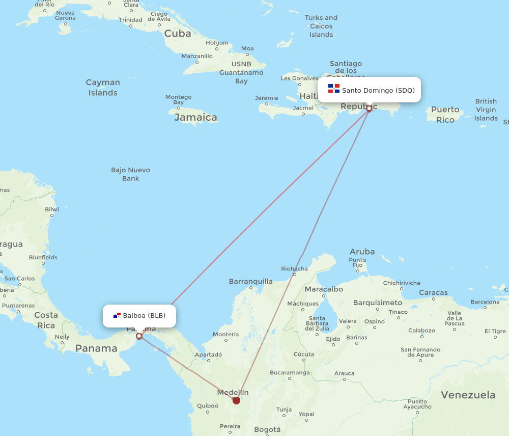 SDQ-BLB flight routes