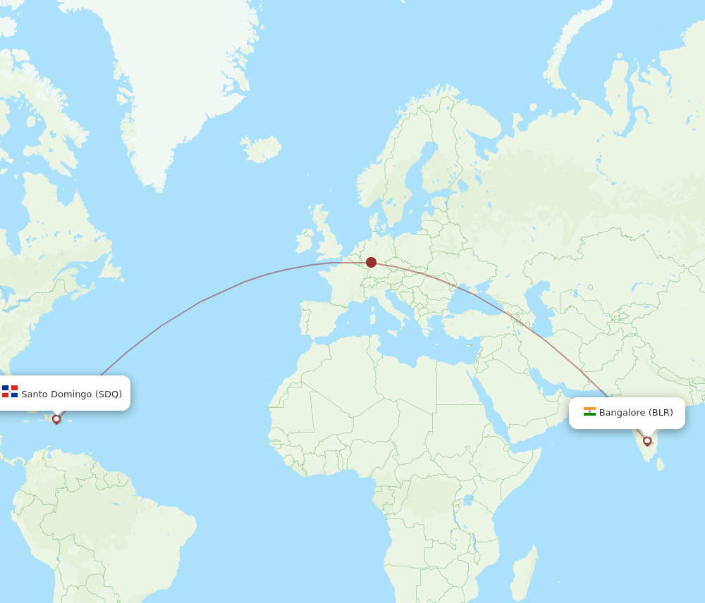 SDQ-BLR flight routes