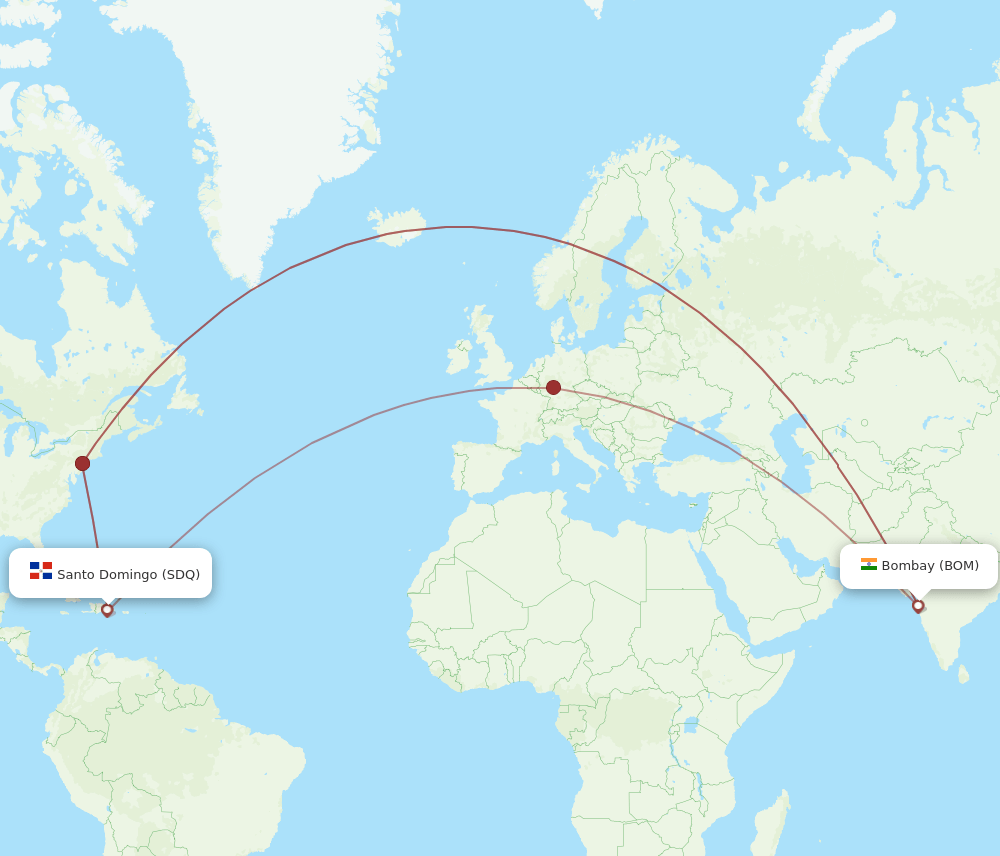 SDQ-BOM flight routes