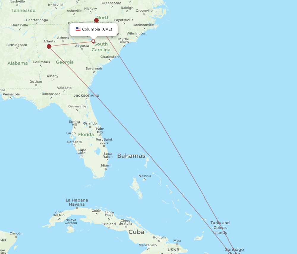 SDQ-CAE flight routes