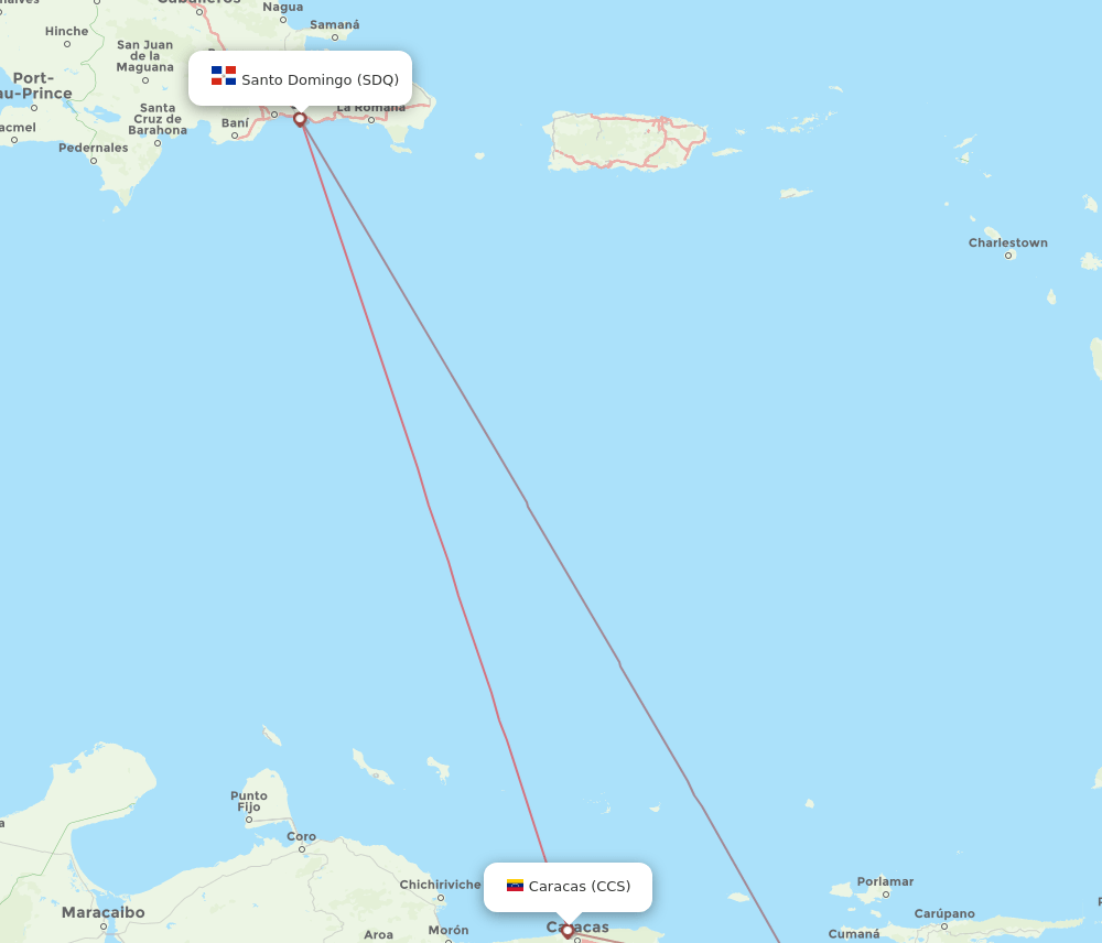 SDQ to CCS flights and routes map