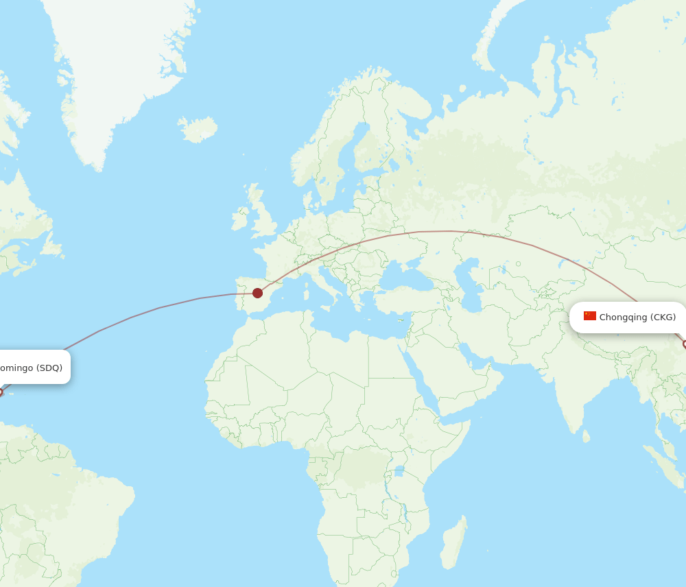 SDQ-CKG flight routes