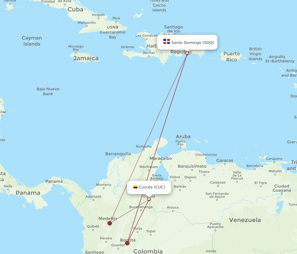 SDQ-CUC flight routes
